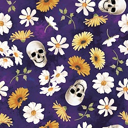 Purple - Skulls and Daisies